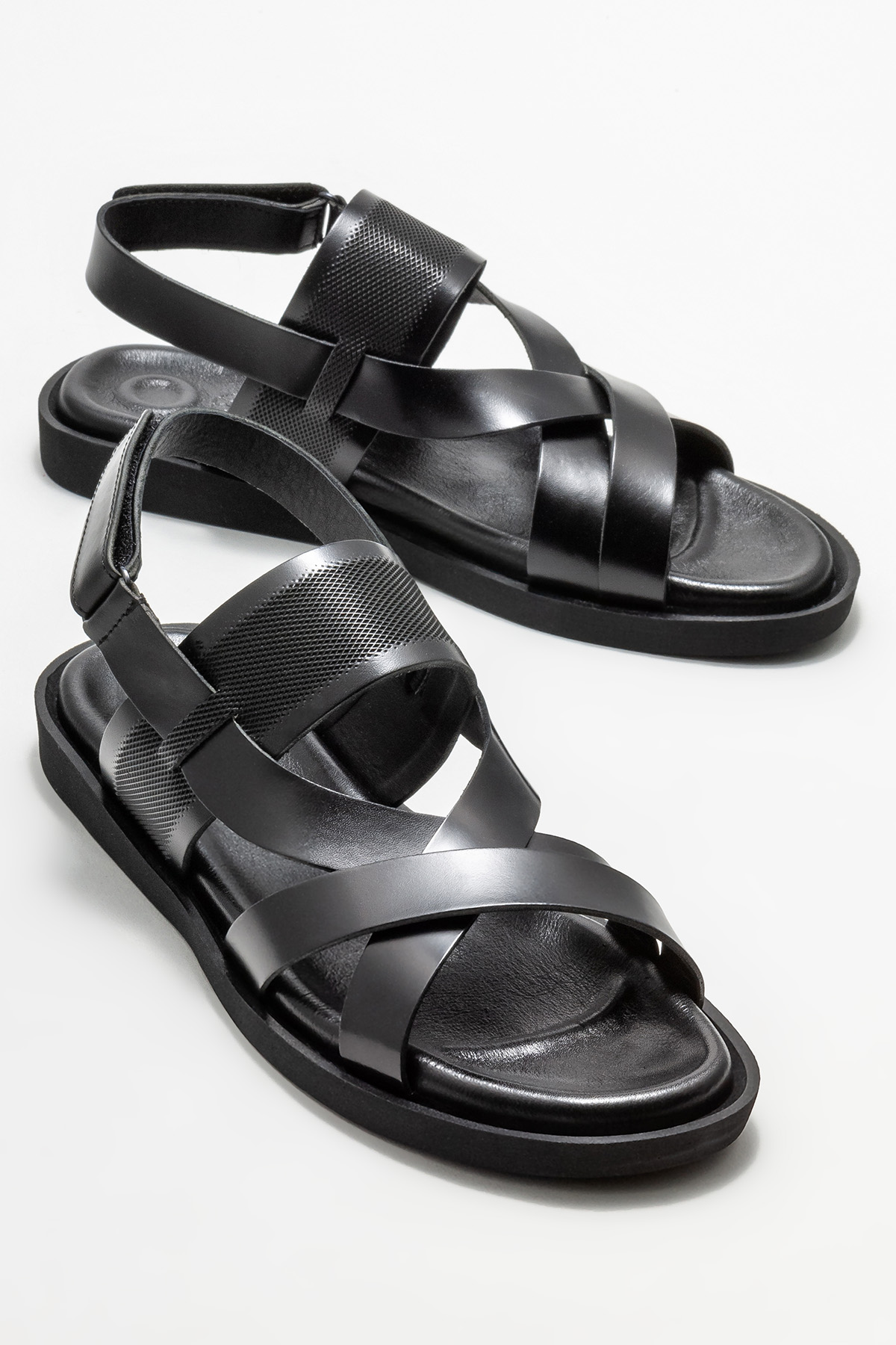 Siyah Deri Erkek Sandalet Satın Al! KOEN-01 Fiyatı | Elle Shoes