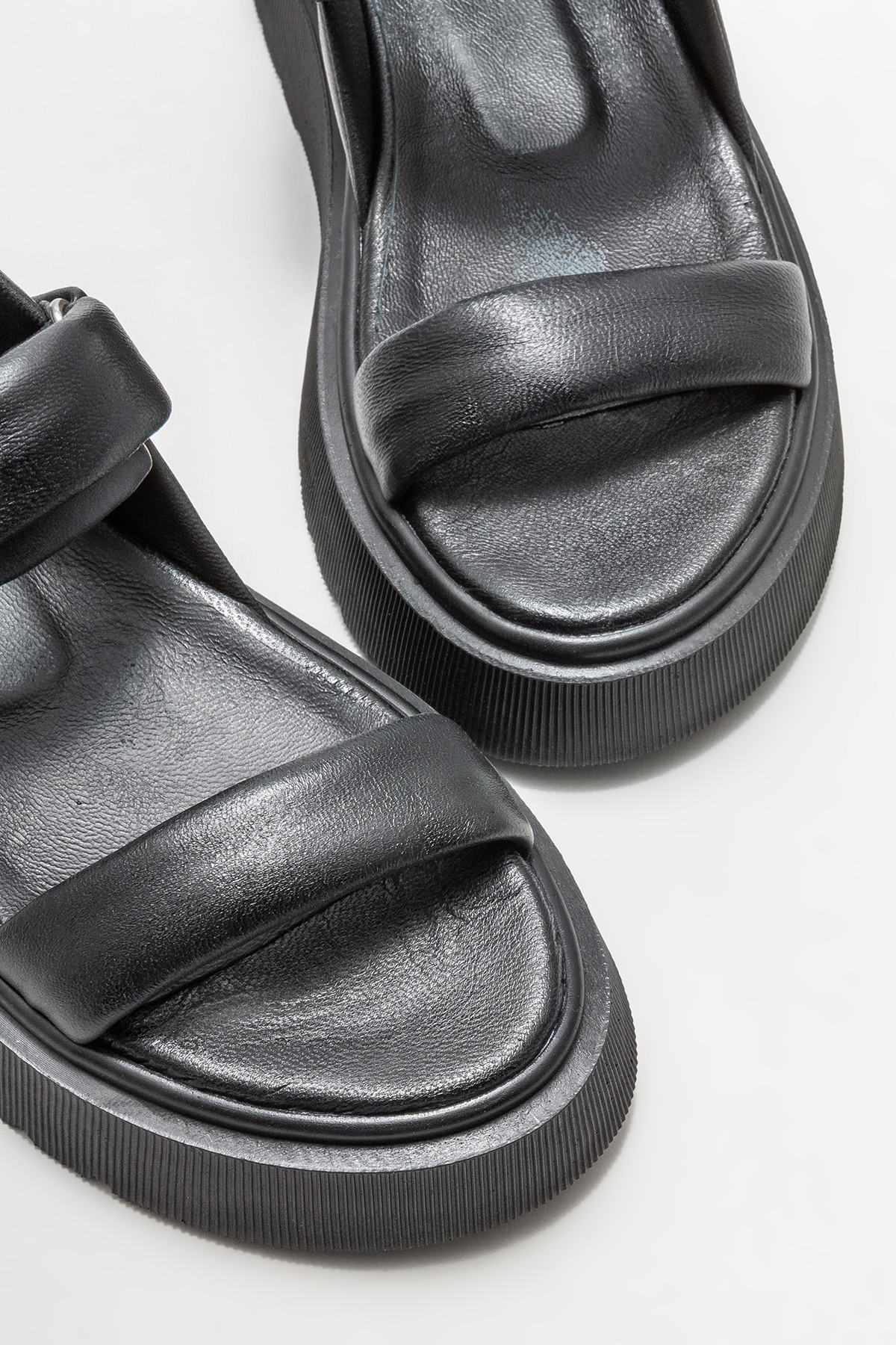 Siyah Deri Kadın Spor Sandalet Satın Al! HENRIETTA-01 Fiyatı | Elle Shoes