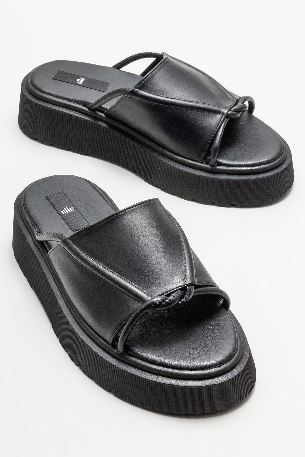 Siyah Kadın Dolgu Topuklu Terlik Satın Al! PINJA-01 Fiyatı | Elle Shoes