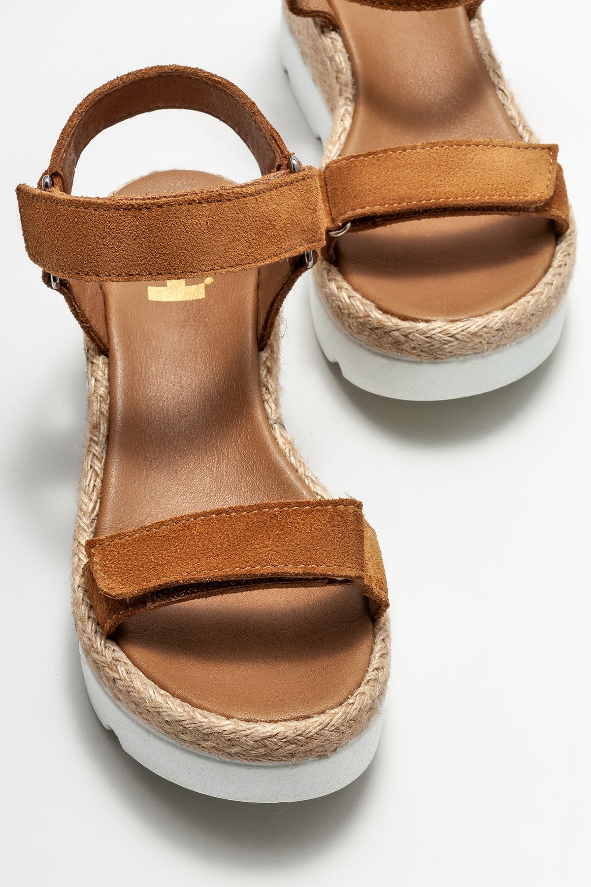 Taba Deri Kadın Dolgu Topuklu Sandalet Satın Al! TIERA-1-05 Fiyatı | Elle  Shoes