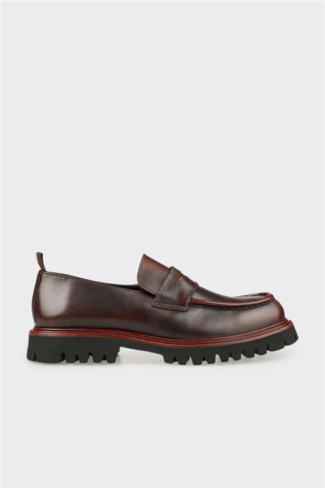 Kahve Deri Erkek Günlük Loafer