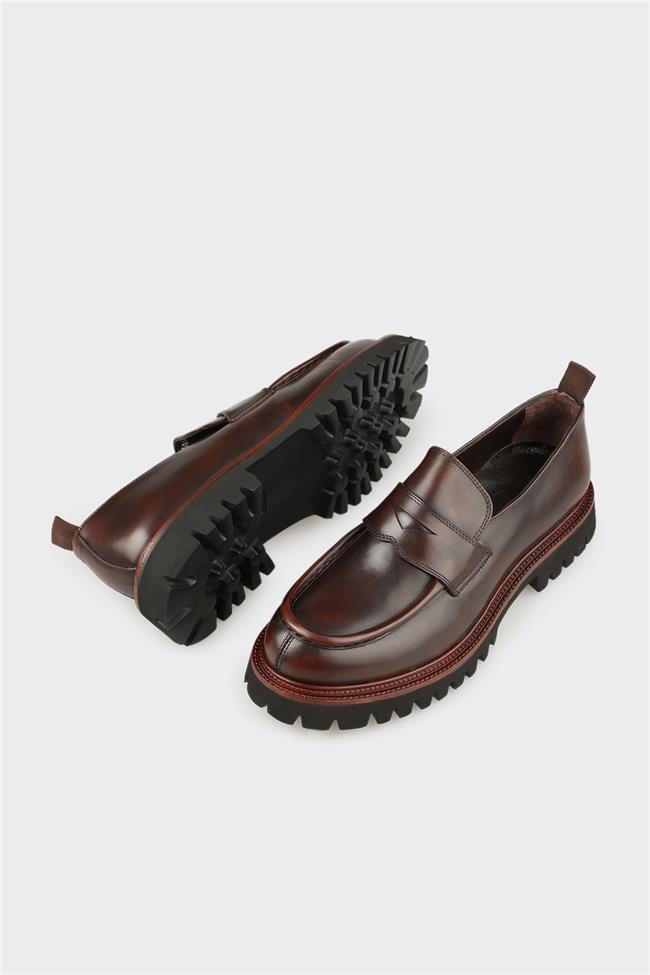 Kahve Deri Erkek Günlük Loafer