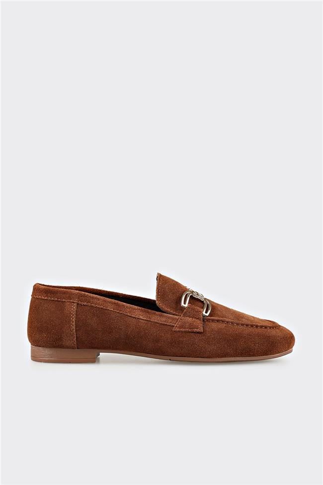 Kahve Deri Kadın Loafer