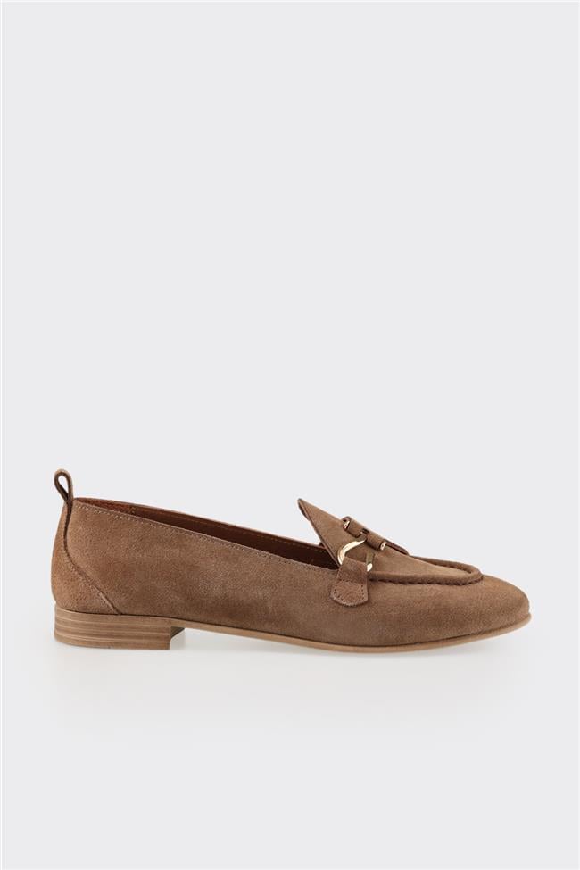 Kahve Deri Kadın Loafer