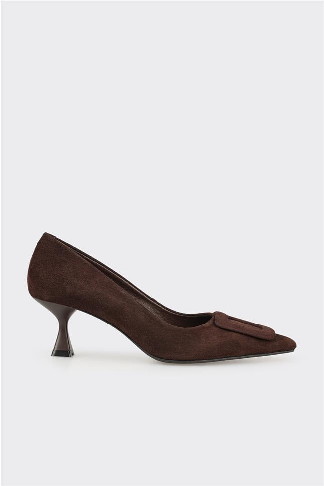 Kahve Deri Kadın Stiletto