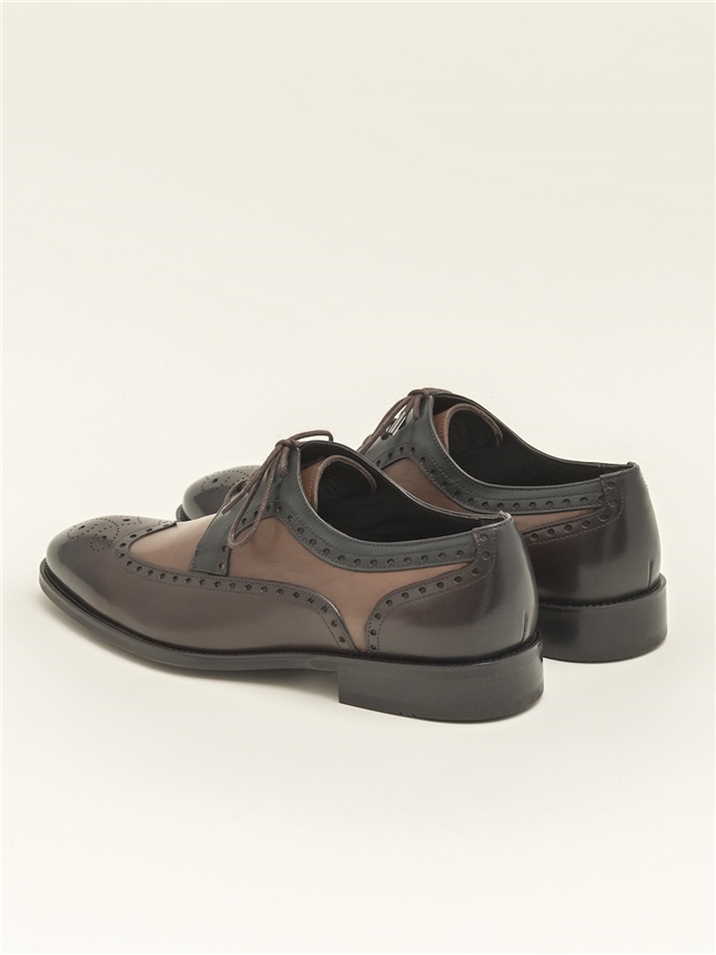 Kahverengi/Taba Hakiki Deri Erkek Klasik Ayakkabı