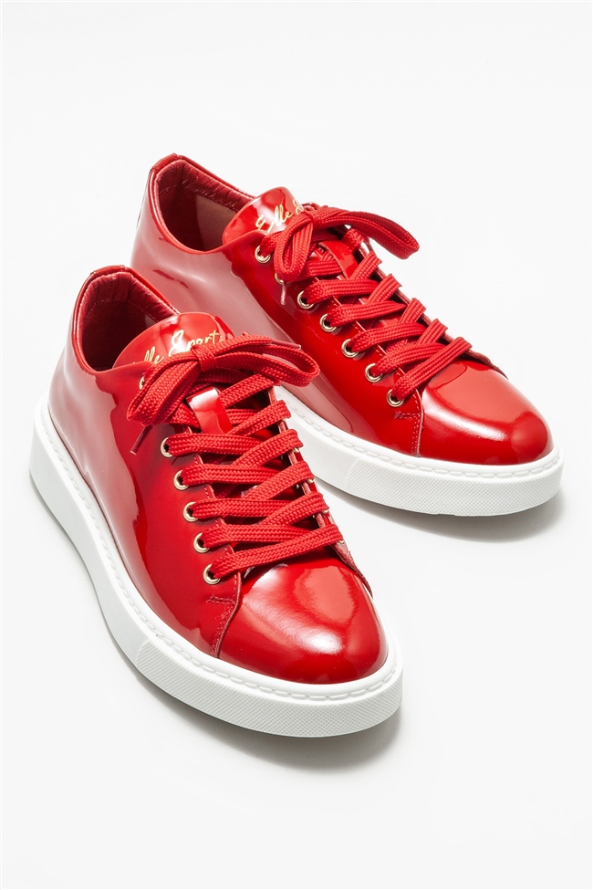 Kırmızı Deri Erkek Günlük Ayakkabı
