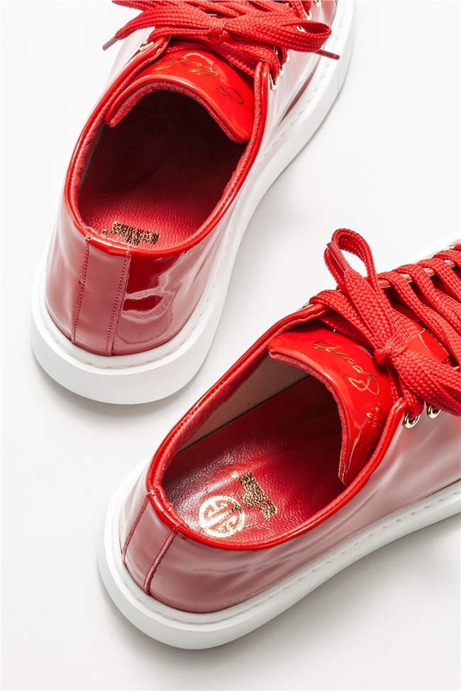 Kırmızı Deri Erkek Günlük Ayakkabı