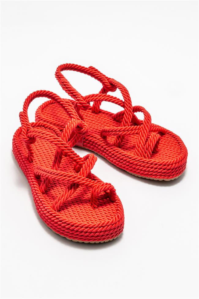 Kırmızı Kadın Parmak Arası Sandalet
