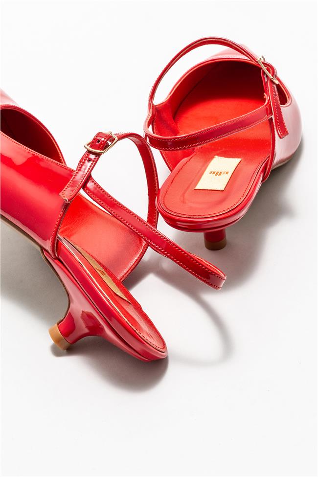 Kırmızı Kadın Topuklu Ayakkabı