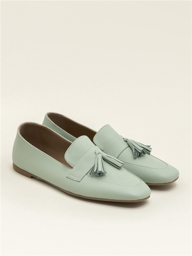 Mint Yeşili Hakiki Deri Kadın Ayakkabı