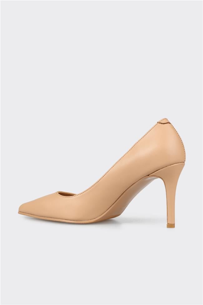 Naturel Deri Kadın Stiletto