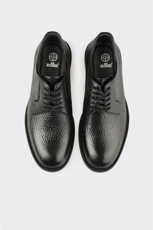 Siyah Deri Erkek Günlük Ayakkabı