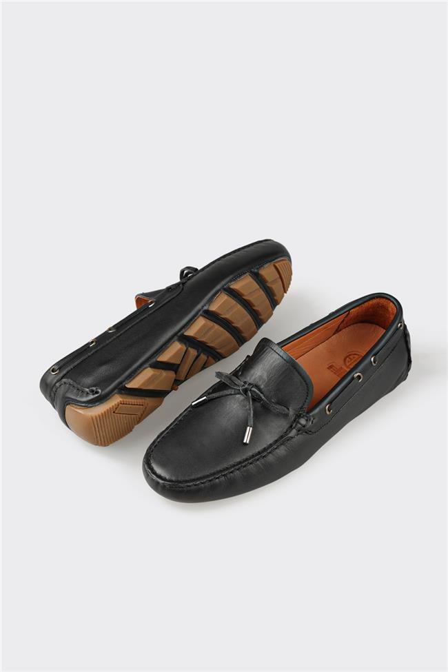 Siyah Deri Erkek Loafer