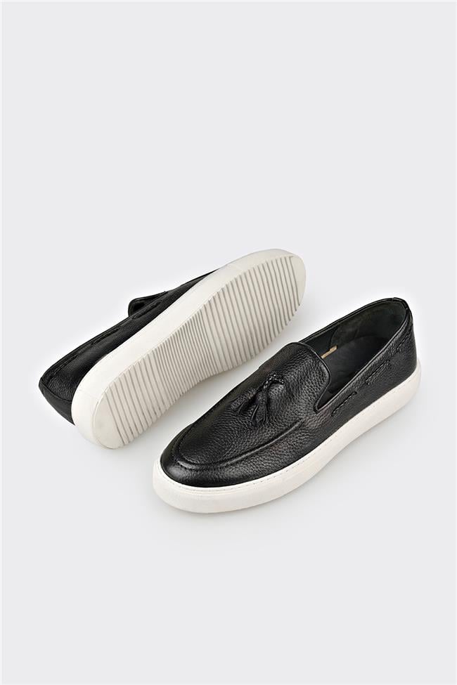 Siyah Deri Erkek Loafer
