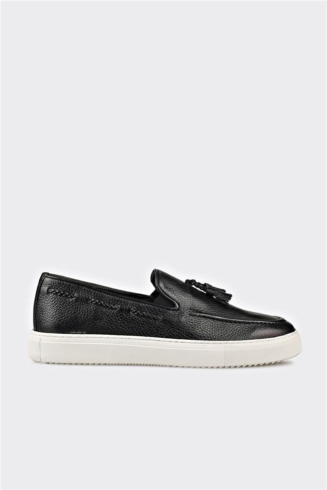 Siyah Deri Erkek Loafer
