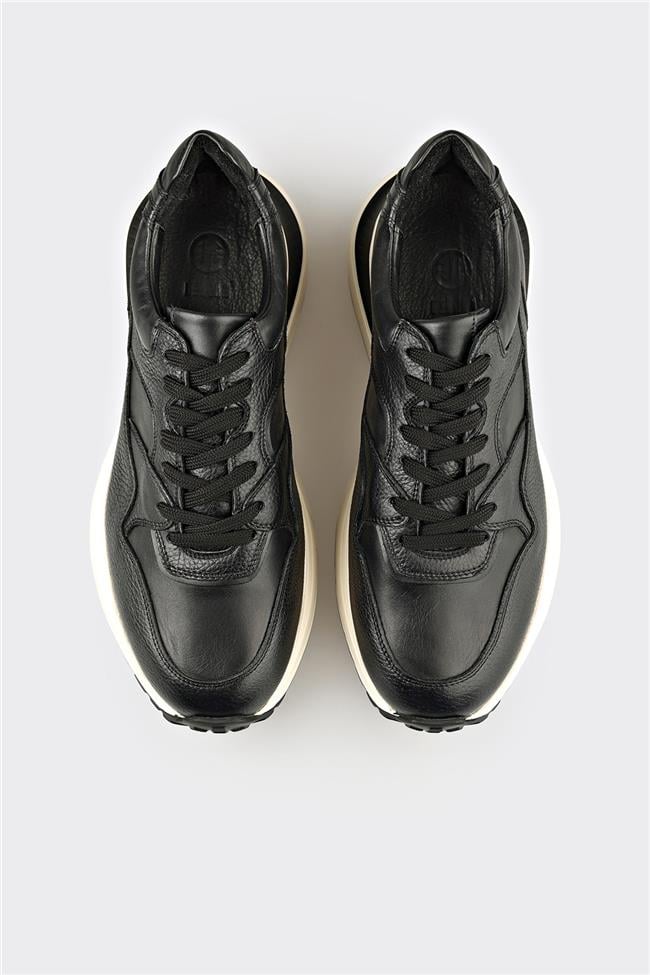 Siyah Deri Erkek Spor Ayakkabı