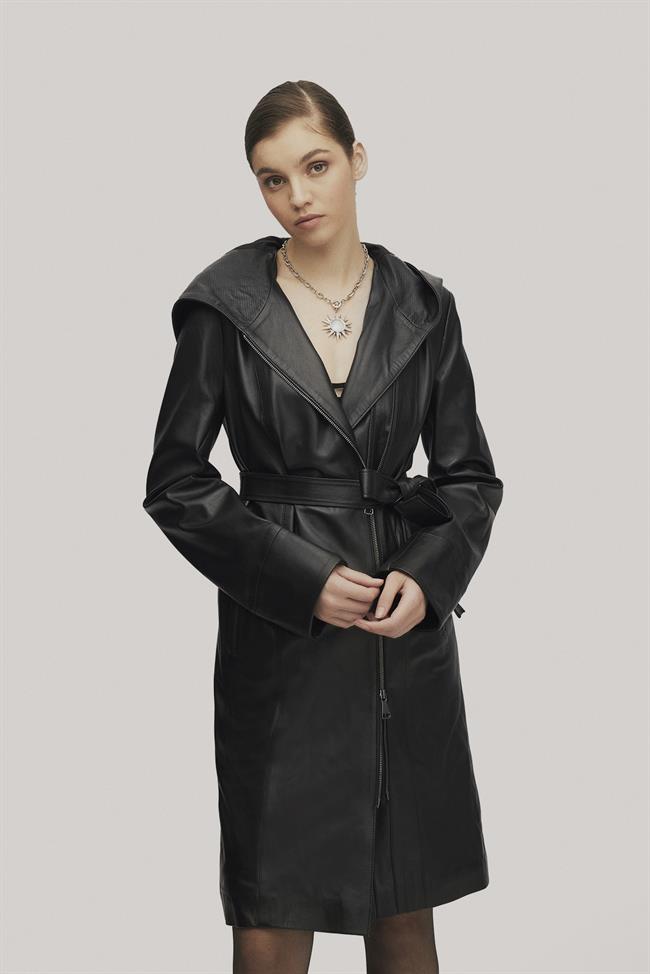 Siyah Deri Kadın Ceket