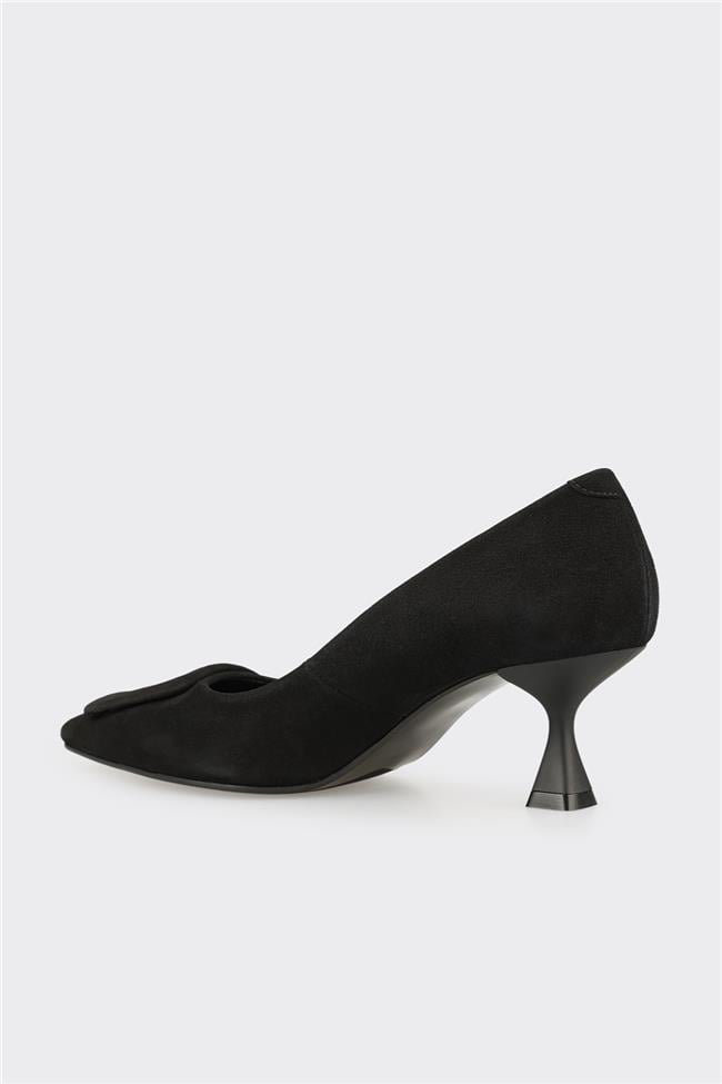 Siyah Deri Kadın Stiletto