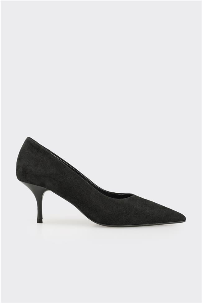 Siyah Deri Kadın Stiletto