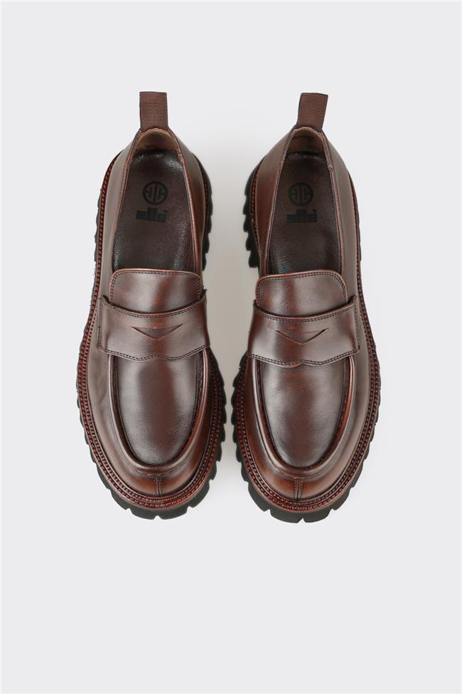 Taba Deri Erkek Günlük Loafer