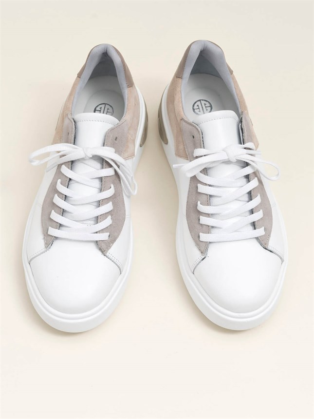 Beyaz / Multi Hakiki Deri Kadın Spor Ayakkabı