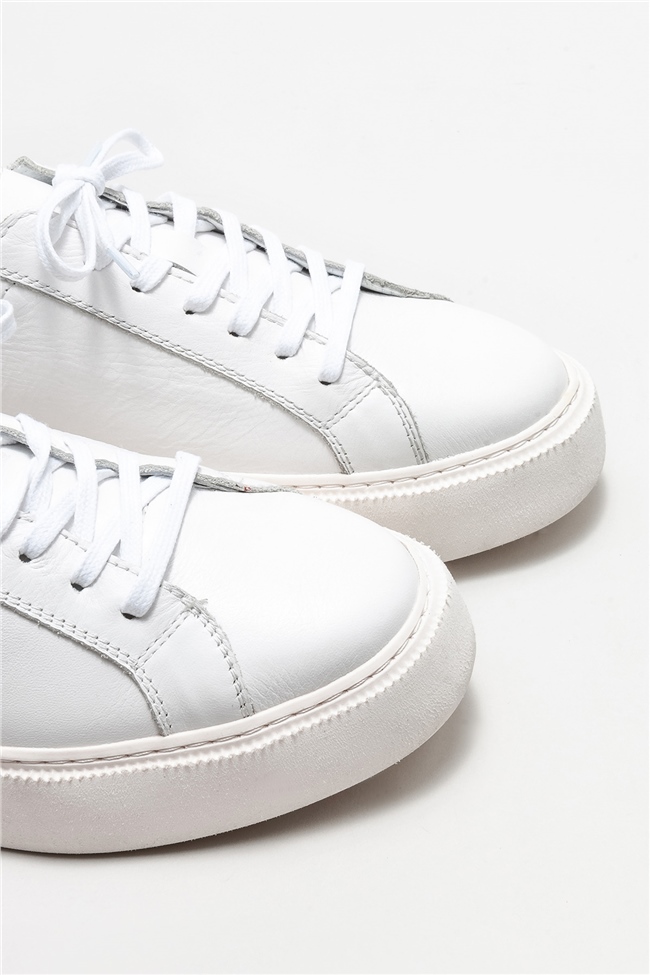 Beyaz Deri Erkek Günlük Ayakkabı