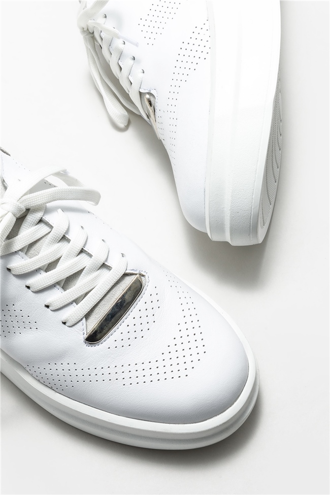 Beyaz Deri Kadın Spor Ayakkabı