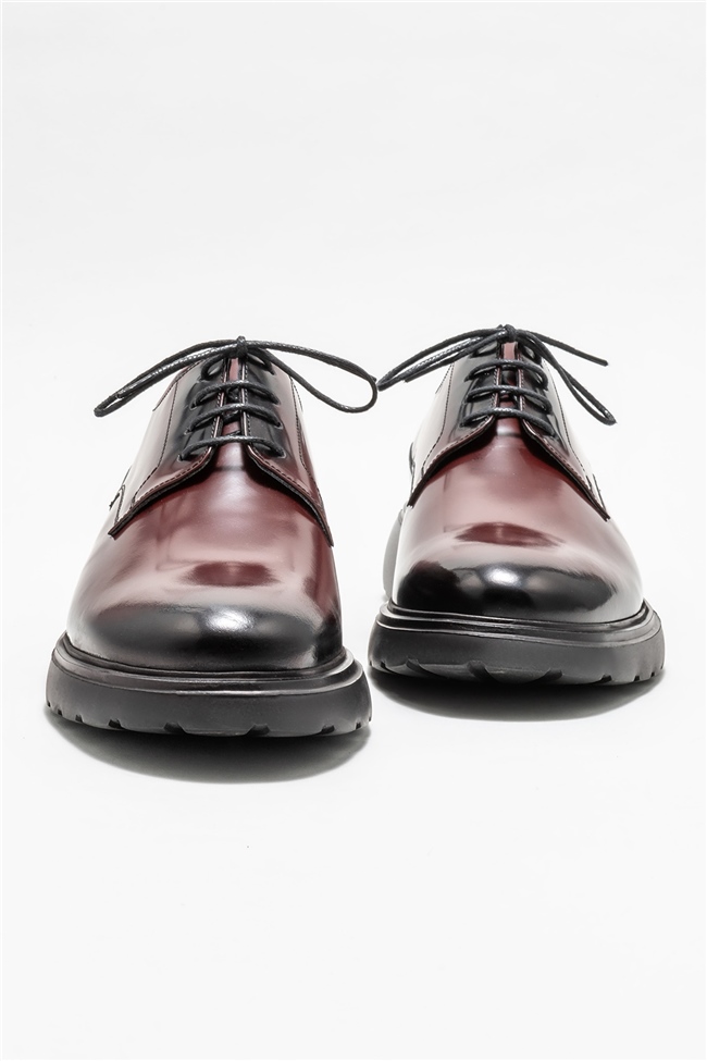 Bordo Deri Erkek Günlük Ayakkabı