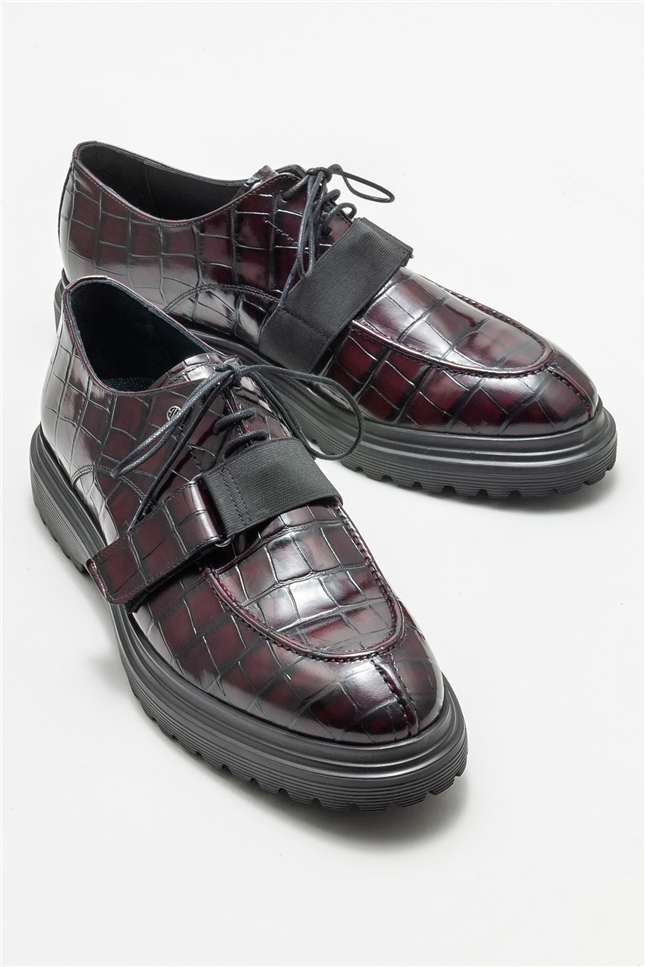 Bordo Deri Erkek Klasik Ayakkabı