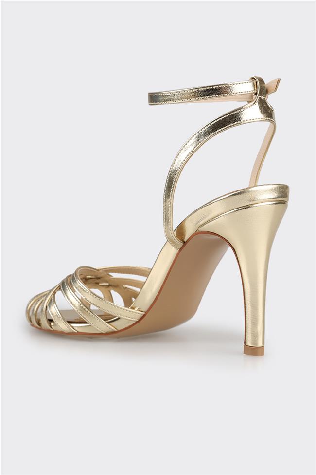 Gold Kadın Topuklu Sandalet