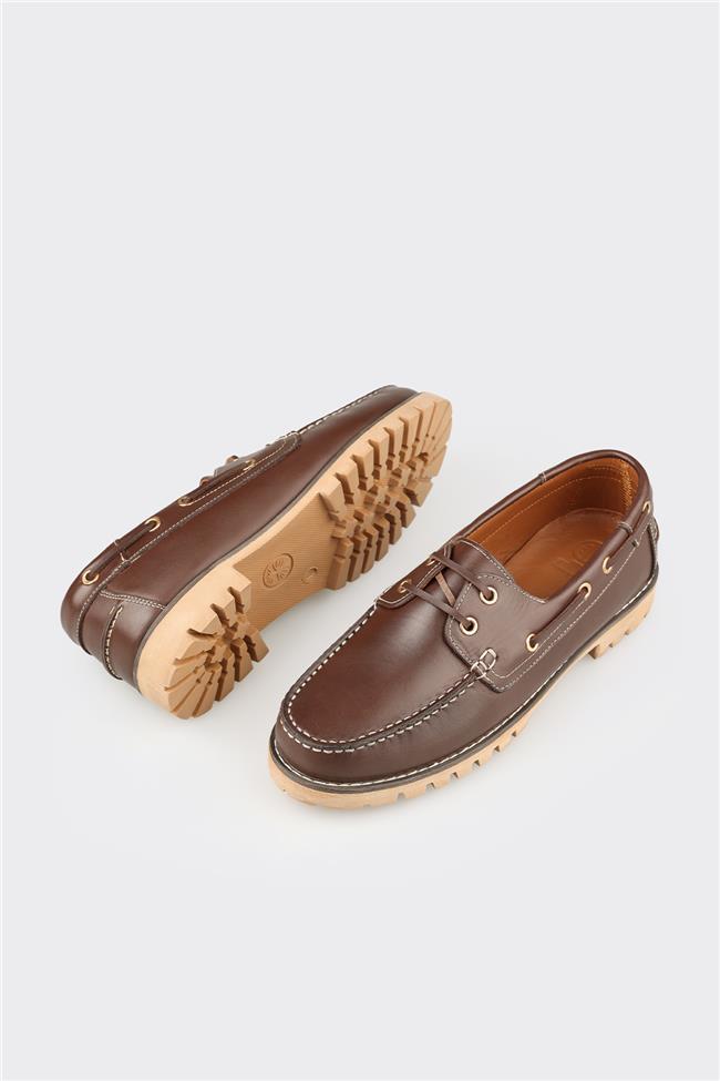 Kahve Deri Erkek Günlük Ayakkabı