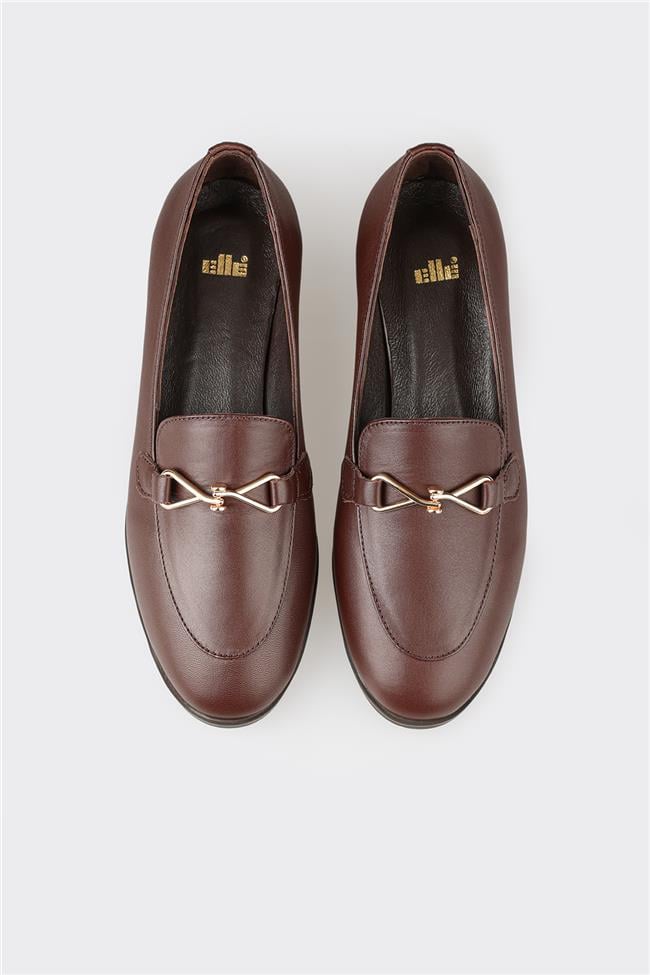 Kahve Deri Kadın Loafer