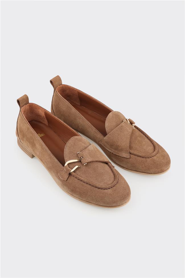 Kahve Deri Kadın Loafer
