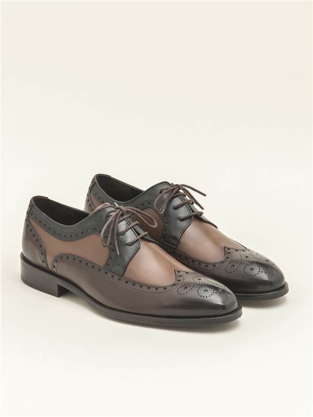 Kahverengi/Taba Hakiki Deri Erkek Klasik Ayakkabı