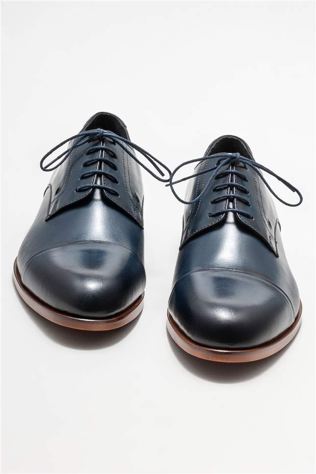 Mavi Deri Erkek Klasik Ayakkabı