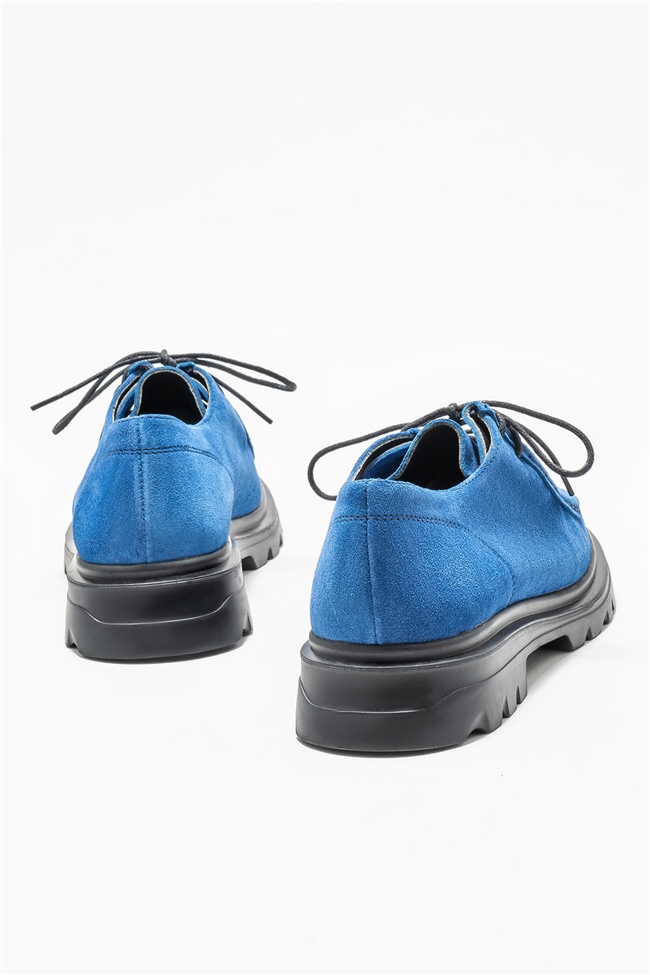 Mavi Deri Kadın Günlük Ayakkabı
