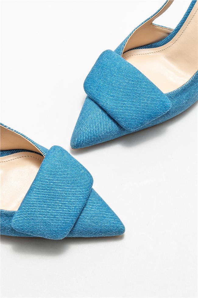 Mavi Kadın Topuklu Ayakkabı