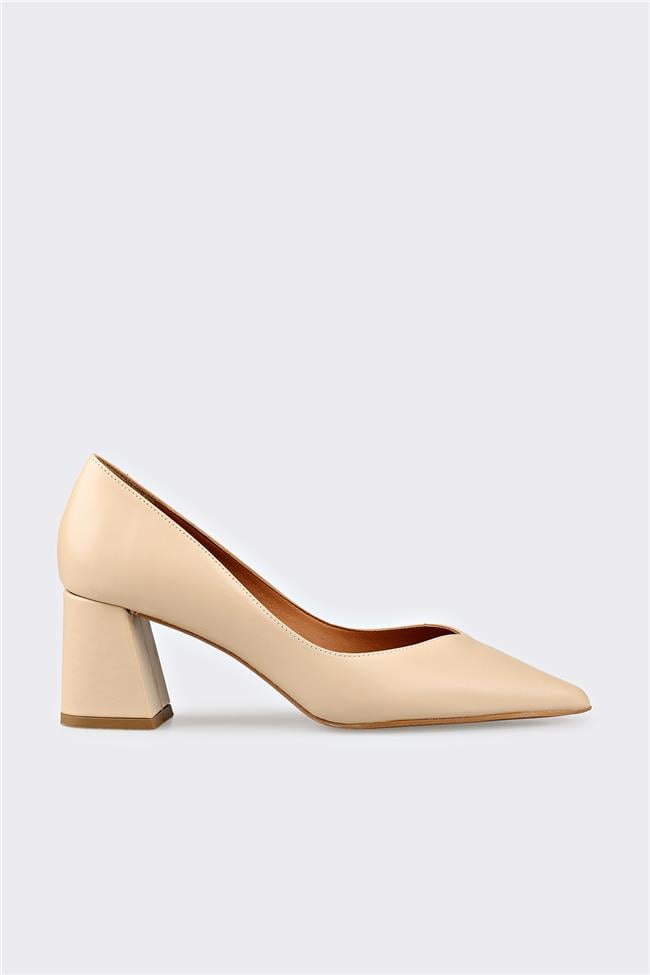 Naturel Deri Kadın Stiletto
