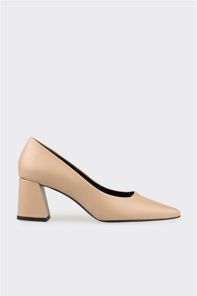 Naturel Deri Kadın Stiletto
