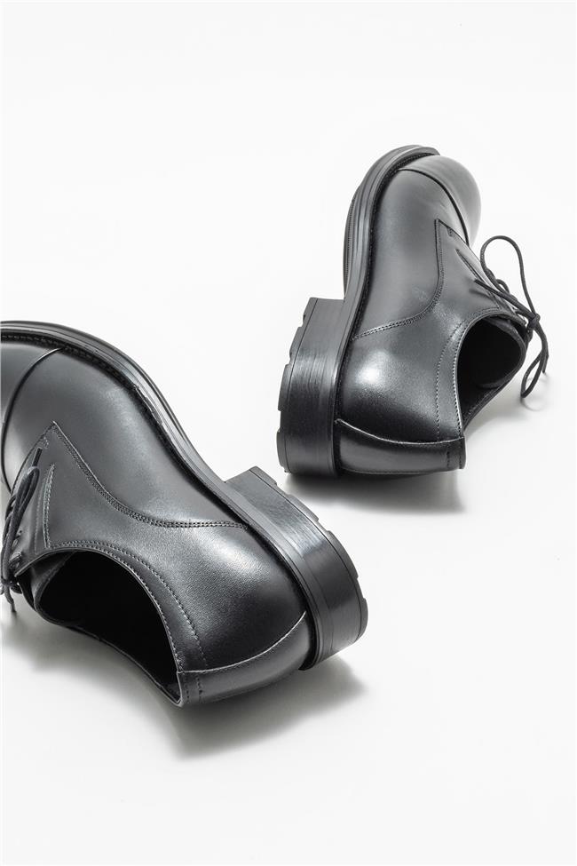 Siyah Deri Erkek Klasik Ayakkabı