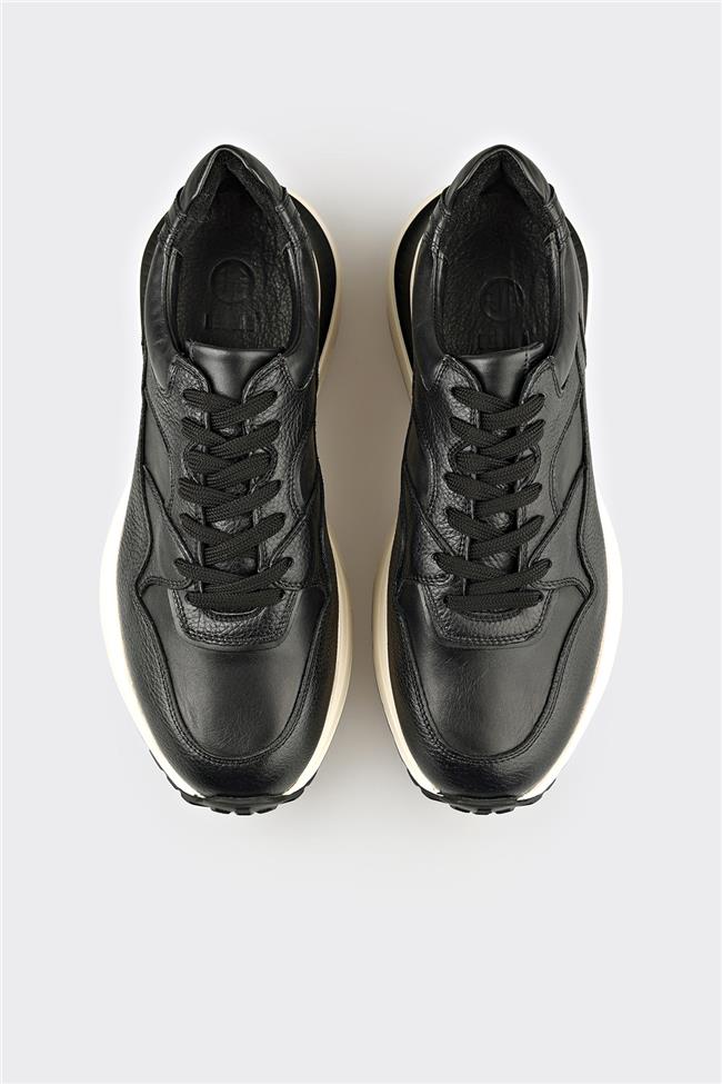 Siyah Deri Erkek Spor Ayakkabı