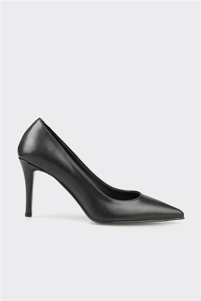 Siyah Deri Kadın Stiletto
            
                (LENI-2-01)