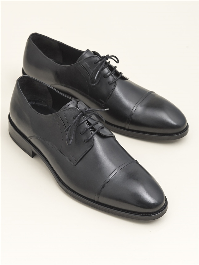Siyah Hakiki Deri Erkek Klasik Ayakkabı