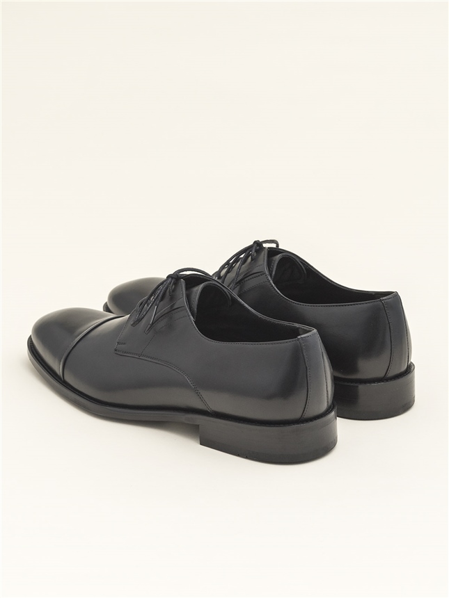 Siyah Hakiki Deri Erkek Klasik Ayakkabı