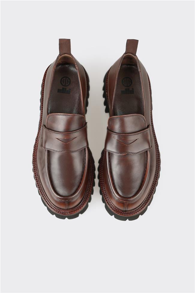 Taba Deri Erkek Günlük Loafer