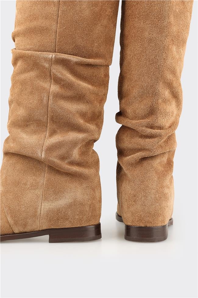 Taba Deri Kadın Çizme