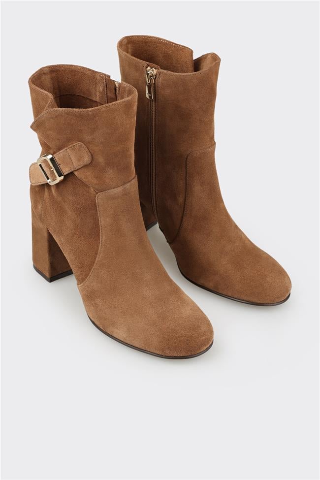 Taba Deri Kadın Klasik Bot