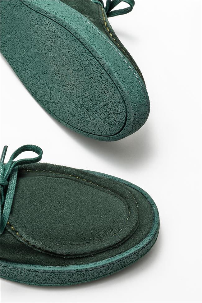 Yeşil Deri Kadın Günlük Ayakkabı
