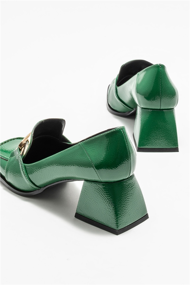 Yeşil Kadın Orta Topuk Ayakkabı